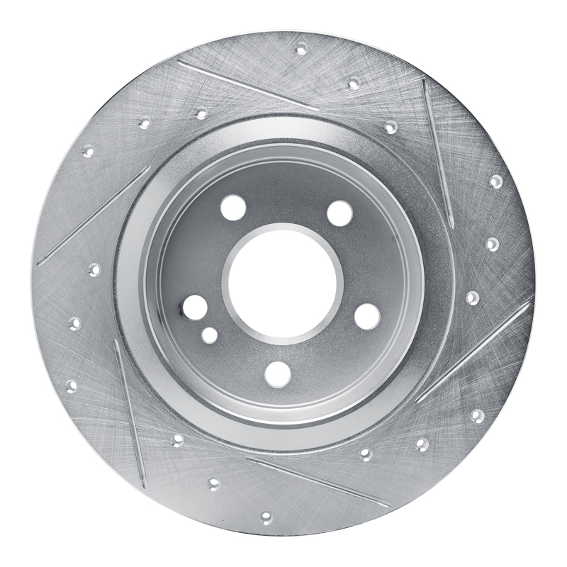 Mercedes-Benz A220 Brake Rotor (1) - Rear Left - R1 Concepts - Drilled & Slotted - Silver - `19-`26